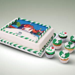 Saudi national day 2023 Cake with 6 Matching Cup Cake