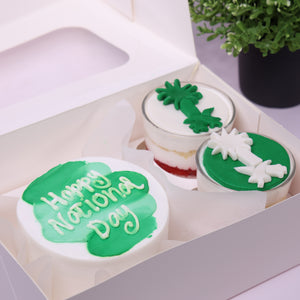 Saudi national day 2023 bento Cake with 2 Matching Cup Cake