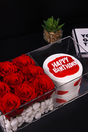 Birthday mini cake with Flowers style 2