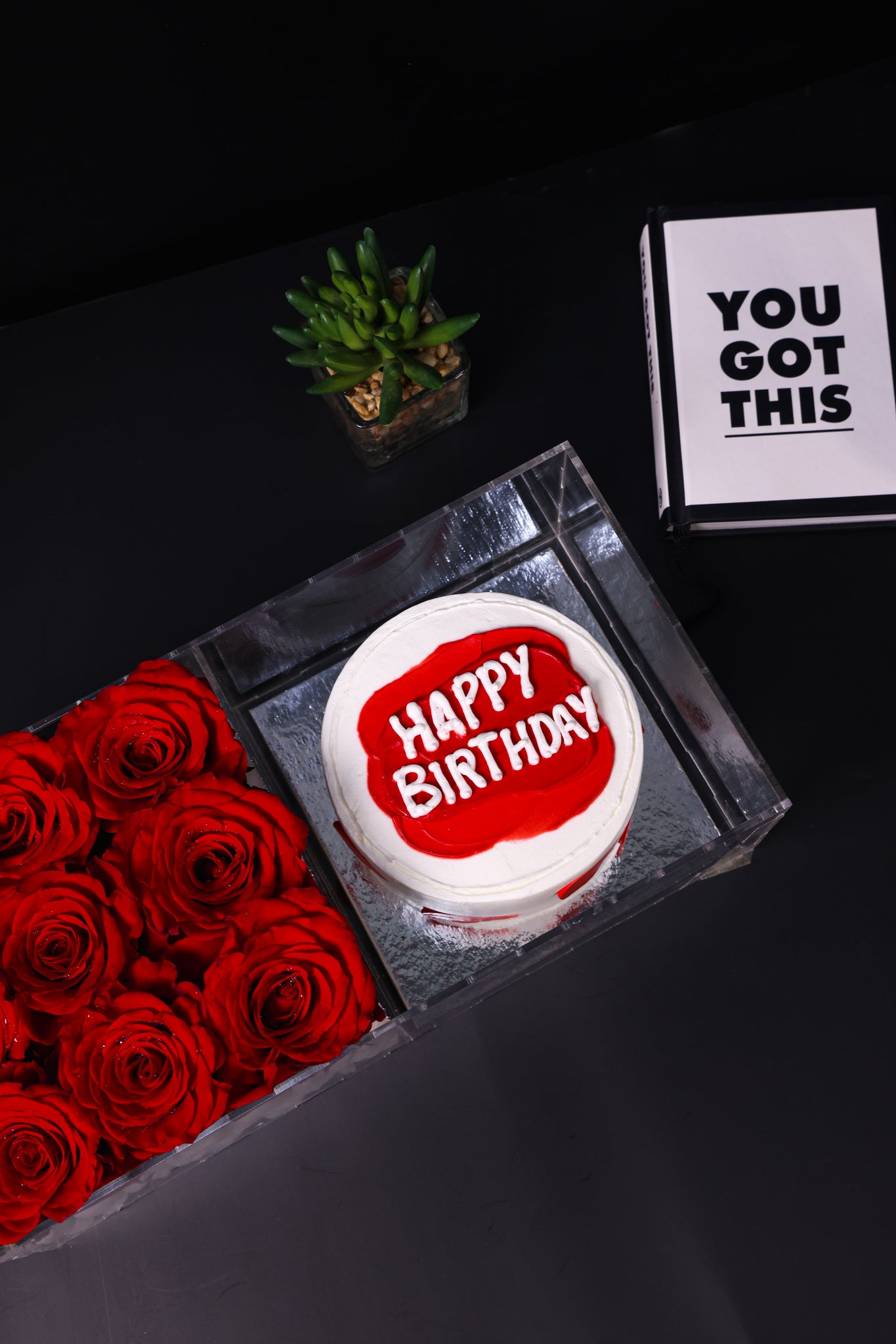 Birthday mini cake with Flowers style 2