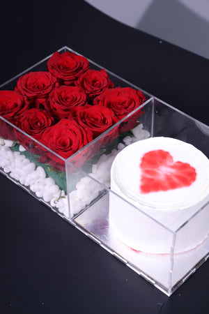 Birthday mini cake with Flowers - Heart