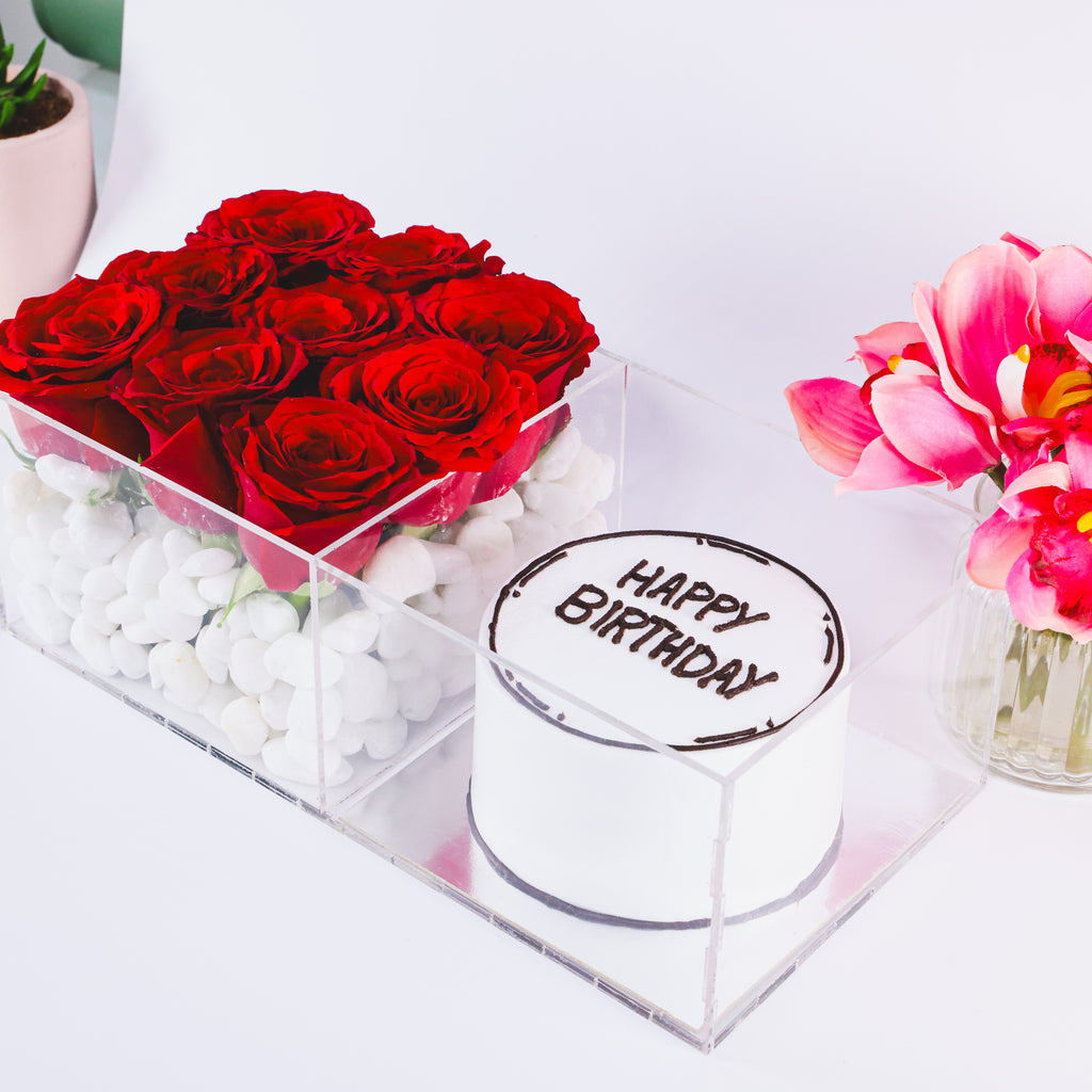 Birthday mini cake with Flowers