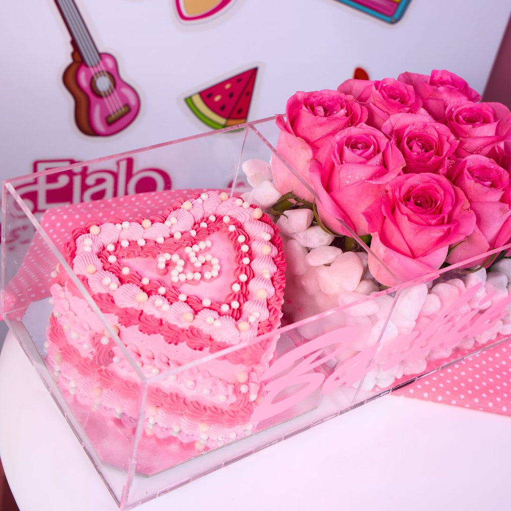Mini Barbie Cake Box with Flowers