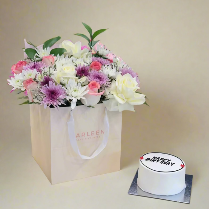 Offer Big Flowers box + Cake