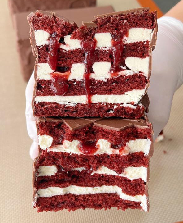 Red Velvet Brick Cake