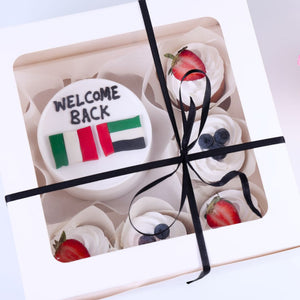 Welcome Back Bento Cake with 5 Matching Cup Cake