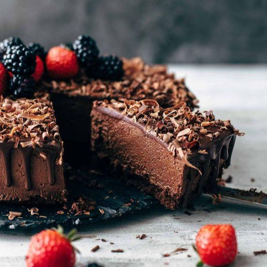 Chocolate Mousse Cake and soft chocolate ganache